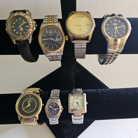 7 WATCHES Bundle Lot As Is DIY Craft Project Untested Steampunk Project Vintage - Picture 1 of 7